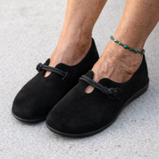 Odile Ravensworth | Beige Suede Rope-Detail Slip-On Flat Loafers