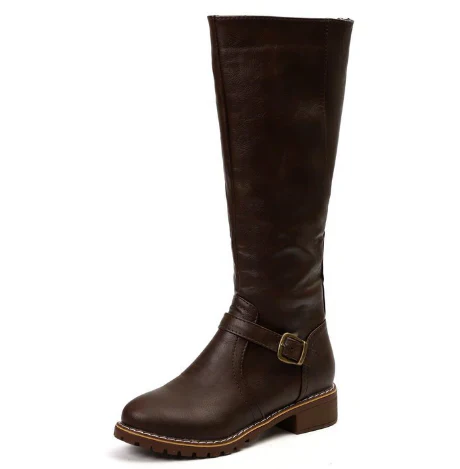 Renée Ashbourne | Women's Black Knee-High Buckle Boots