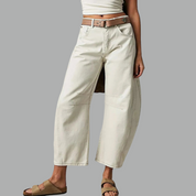 Christelle Vanbrough | High-Rise Barrel Leg Jeans in Light Acid-Wash Denim