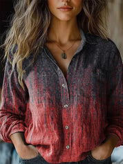 Rosalind Wentworth | Vintage Floral Print Long Sleeve Button-Down Shirt