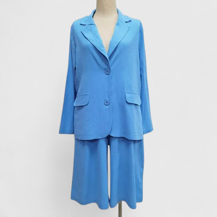 Fleur Montvallon | Coral Pink Linen Blazer & Shorts Matching Set