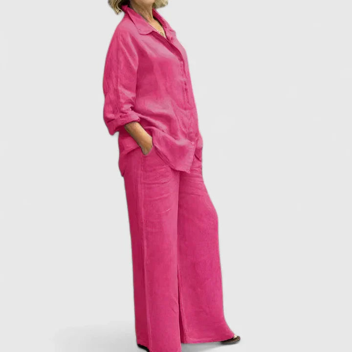 Celestine Fairmont | Linen Two-Piece Set in Lilac