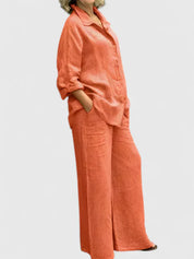 Celestine Fairmont | Linen Two-Piece Set in Lilac