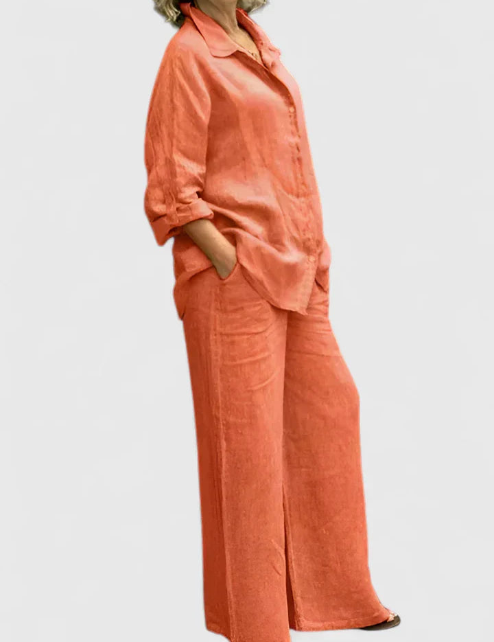 Celestine Fairmont | Linen Two-Piece Set in Lilac