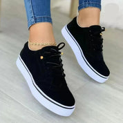 Elaine Wrenthorpe | Tan Platform Sneakers with Brogue Detail