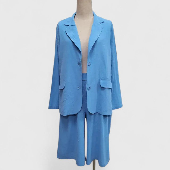 Fleur Montvallon | Coral Pink Linen Blazer & Shorts Matching Set