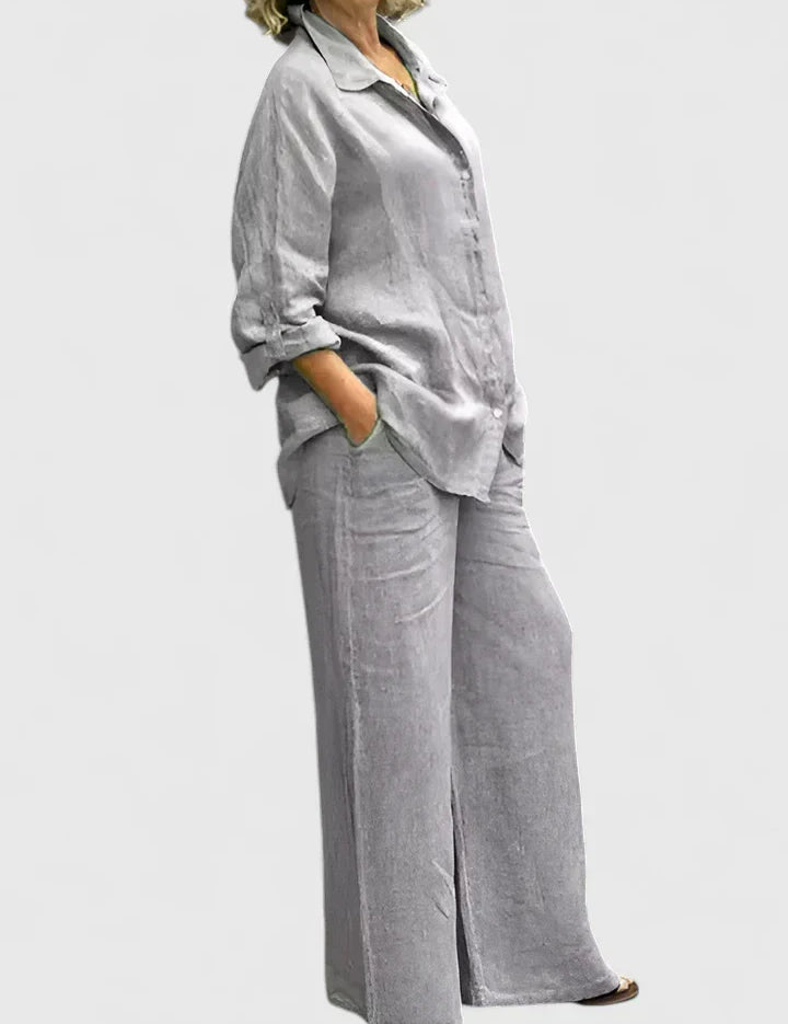 Celestine Fairmont | Linen Two-Piece Set in Lilac