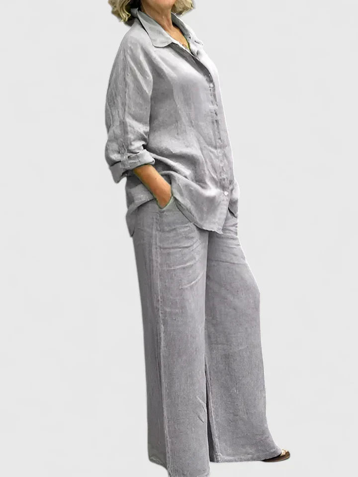 Celestine Fairmont | Linen Two-Piece Set in Lilac