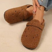 Elspeth Duvernay | Fleece Clog Slippers with Cork Sole