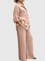 Celestine Fairmont | Linen Two-Piece Set in Lilac
