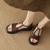 Isabelle Vanthorpe | Black Braided T-Strap Flat Sandals