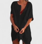 Sylvette Ravenscombe | White Linen Tunic Dress Short Sleeve