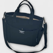 Cecilia Montfort | Beige Canvas Tote Shoulder Bag with Multi-Pockets