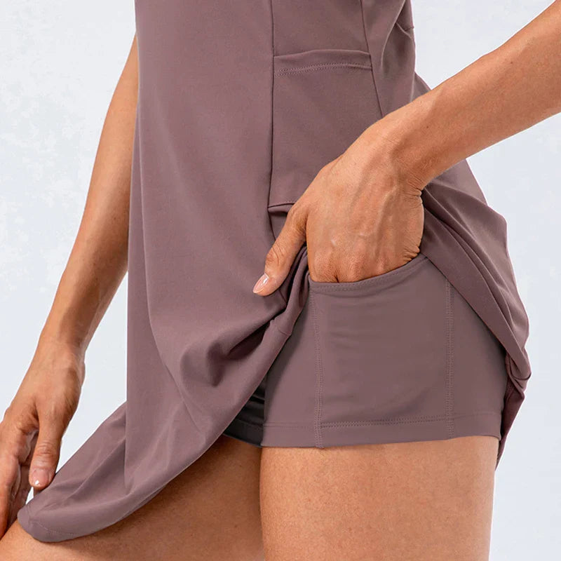 Blanche Fairweather | Sleeveless Tennis Dress with Built-In Shorts