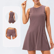 Blanche Fairweather | Sleeveless Tennis Dress with Built-In Shorts