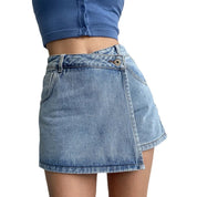 Marceline Ashcroft | Blue Denim Crossover Mini Skort