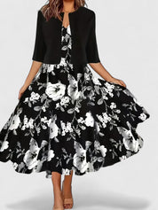 Adelaide Fontverre | White Floral Midi A-Line Dress