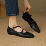 Amélie Vosburgh | Tan Leather Mary Jane Flats