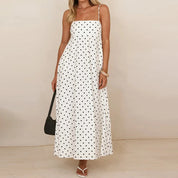 Dominique Lavergne | Brown Polka Dot Maxi Slip Dress