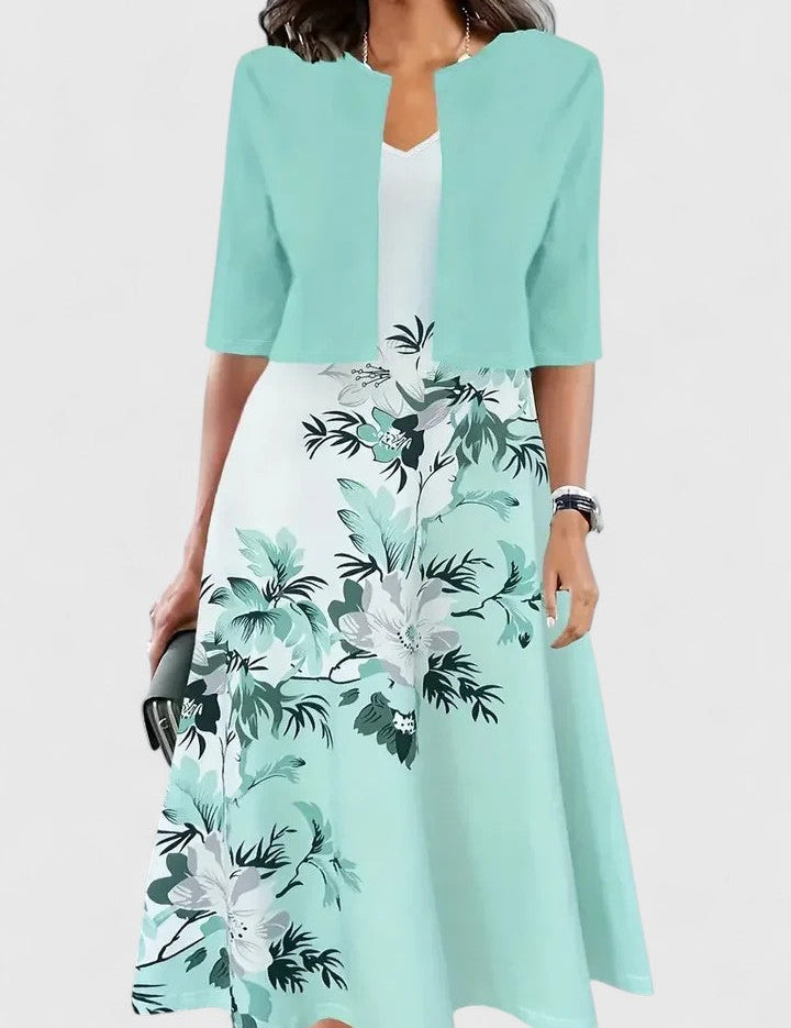 Adelaide Fontverre | White Floral Midi A-Line Dress
