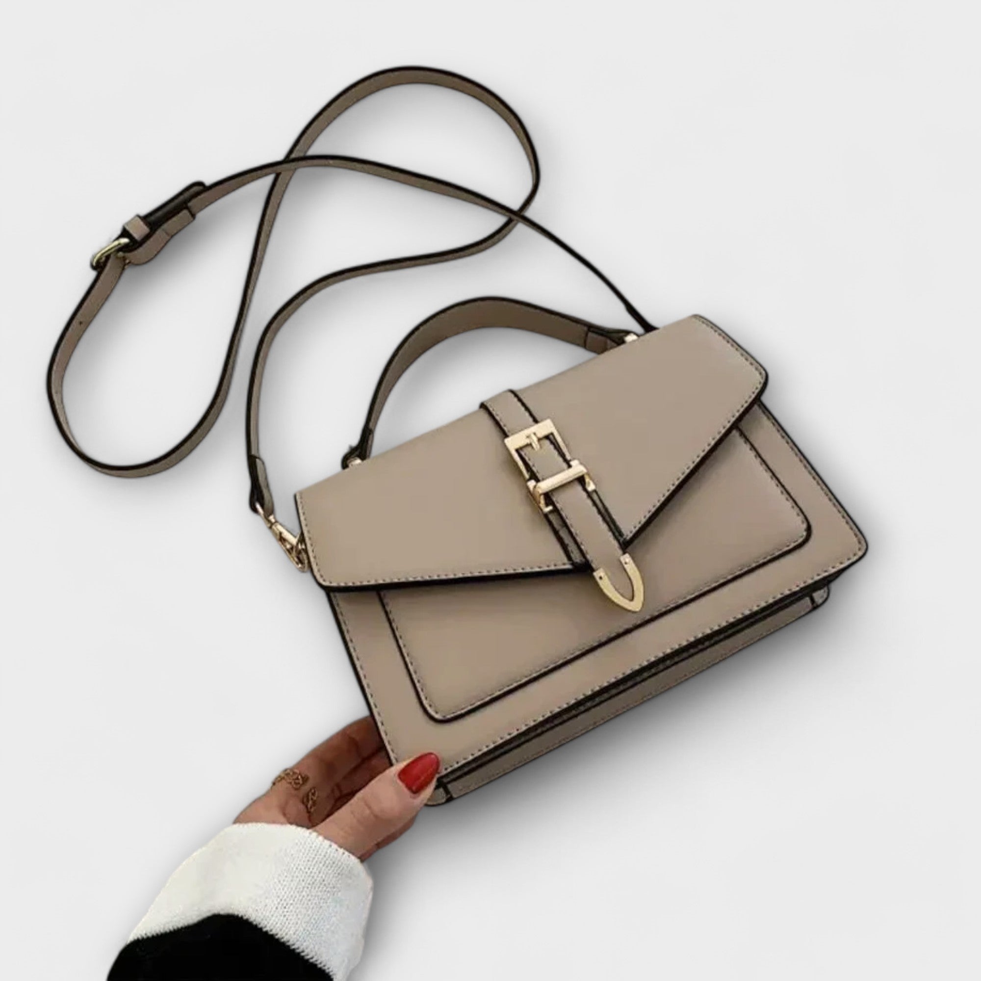 Dominique Lefèvre | Beige Structured Crossbody Shoulder Bag