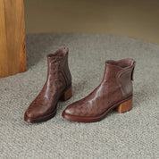 Rosetta Kingsford | Houndstooth Ankle Boots with Block Heel