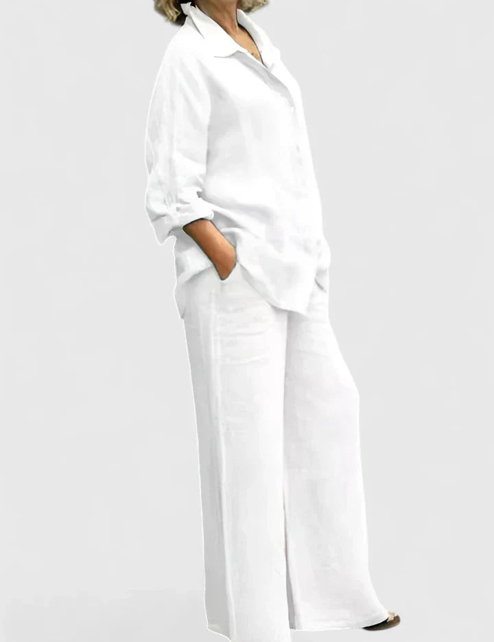 Celestine Fairmont | Linen Two-Piece Set in Lilac