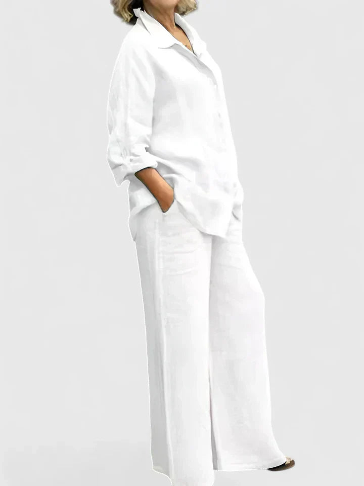 Celestine Fairmont | Linen Two-Piece Set in Lilac
