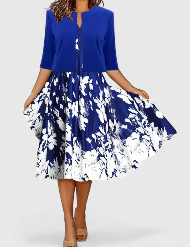 Adelaide Fontverre | White Floral Midi A-Line Dress