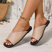 Natasha Ellermonde | Black Flat Open-Toe Slide Sandals