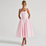 Aurore Kingsleigh | Yellow Gingham Midi A-Line Sundress
