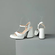 Éloïse Chantbourne | Yellow Patent Block Heel Sandals