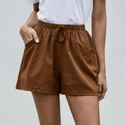 Aurelie Fontevraud | Casual Linen Shorts with Drawstring Waist