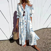 Lucinda Marchetti | Colorful Floral Print Maxi Dress with V-Neck