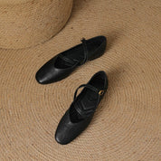 Amélie Vosburgh | Tan Leather Mary Jane Flats