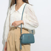 Margaux Delacroix | Elegant Blue Leather Crossbody Shoulder Bag
