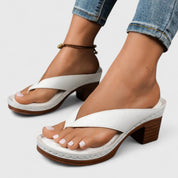 Camille Rochford | Black Orthopedic Wedge Flip Sandals