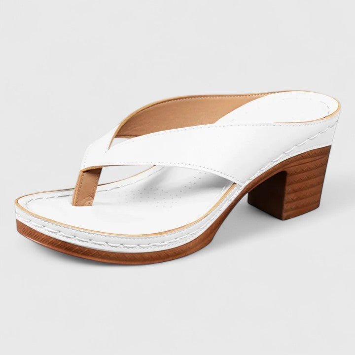 Camille Rochford | Black Orthopedic Wedge Flip Sandals