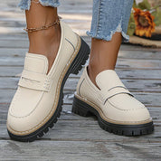 Mariette Coldwell | Tan Suede Platform Loafers for Women