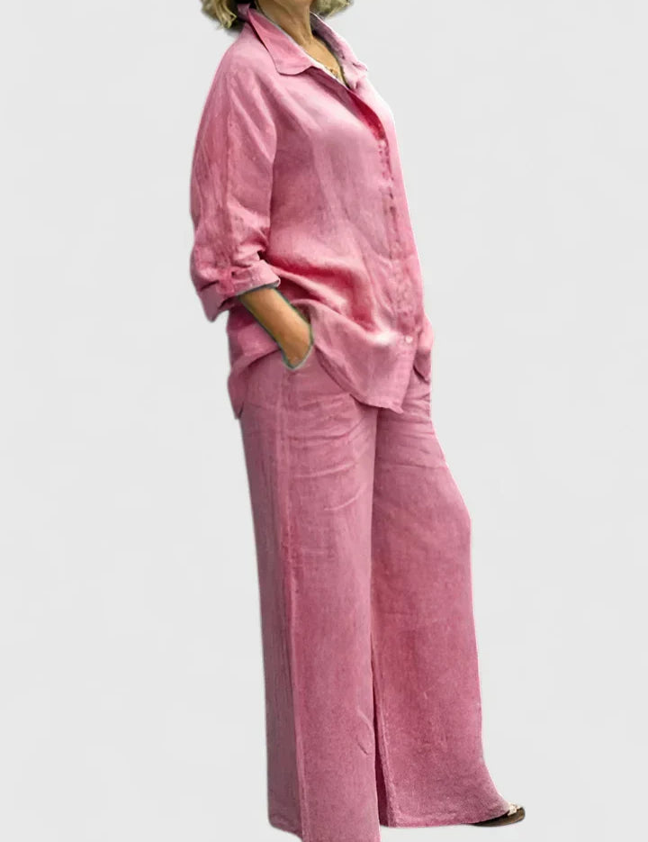 Celestine Fairmont | Linen Two-Piece Set in Lilac