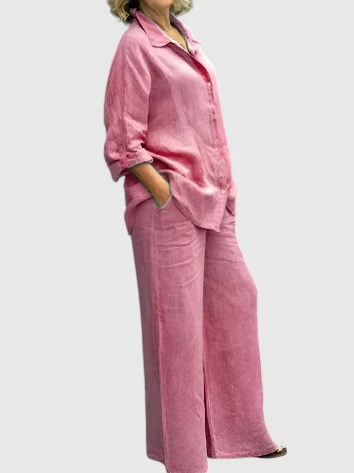 Celestine Fairmont | Linen Two-Piece Set in Lilac