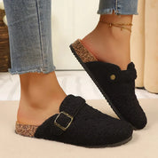 Elspeth Duvernay | Fleece Clog Slippers with Cork Sole