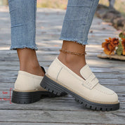 Mariette Coldwell | Tan Suede Platform Loafers for Women