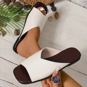 Natasha Ellermonde | Black Flat Open-Toe Slide Sandals