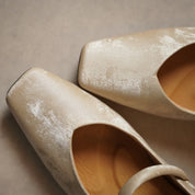 Sylvaine Delcroix | Velvet Mary Jane Block Heels with Gold Buckle