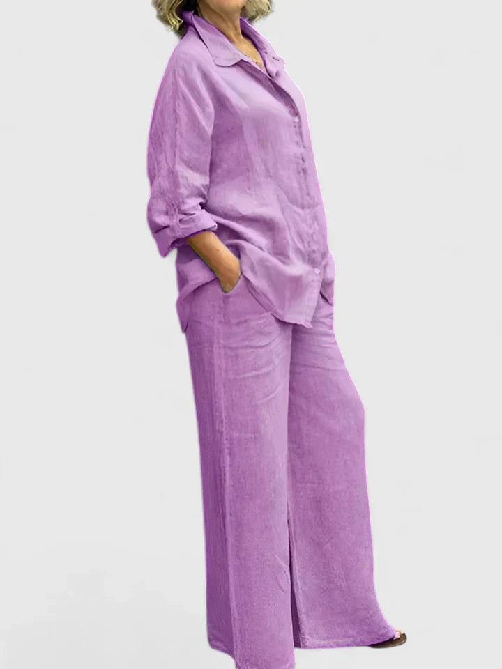 Celestine Fairmont | Linen Two-Piece Set in Lilac