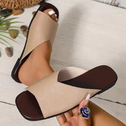 Natasha Ellermonde | Black Flat Open-Toe Slide Sandals