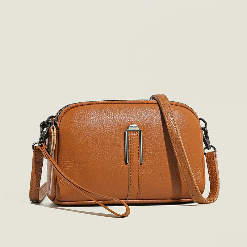 Margaux Delacroix | Elegant Blue Leather Crossbody Shoulder Bag