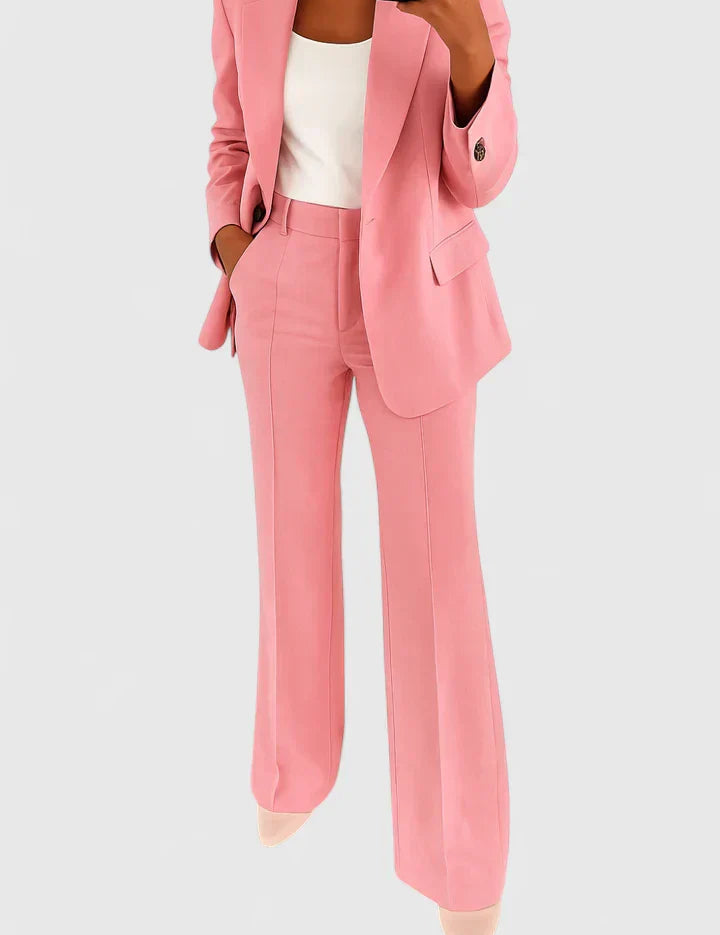 Octavie Lerondeau | Black Wide-Leg Two-Piece Blazer Suit Set