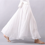 Véronique Blanchard | Blue Flowy Linen Maxi Skirt